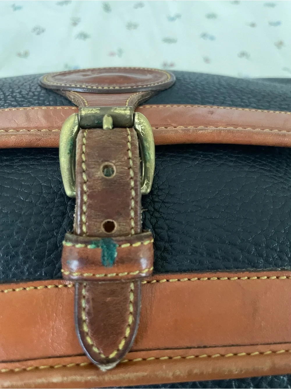 Dooney & Bourke Black with Brown Leather Trim Messenger Bag